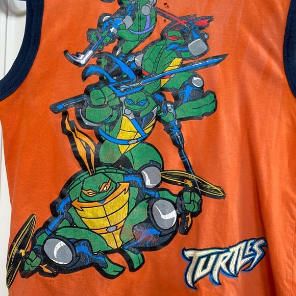 Vintage TMNT Teenage Mutant Ninja Turtles Shirt Kids Size 8 Tank Top Y2K 2000s - Picture 5 of 10